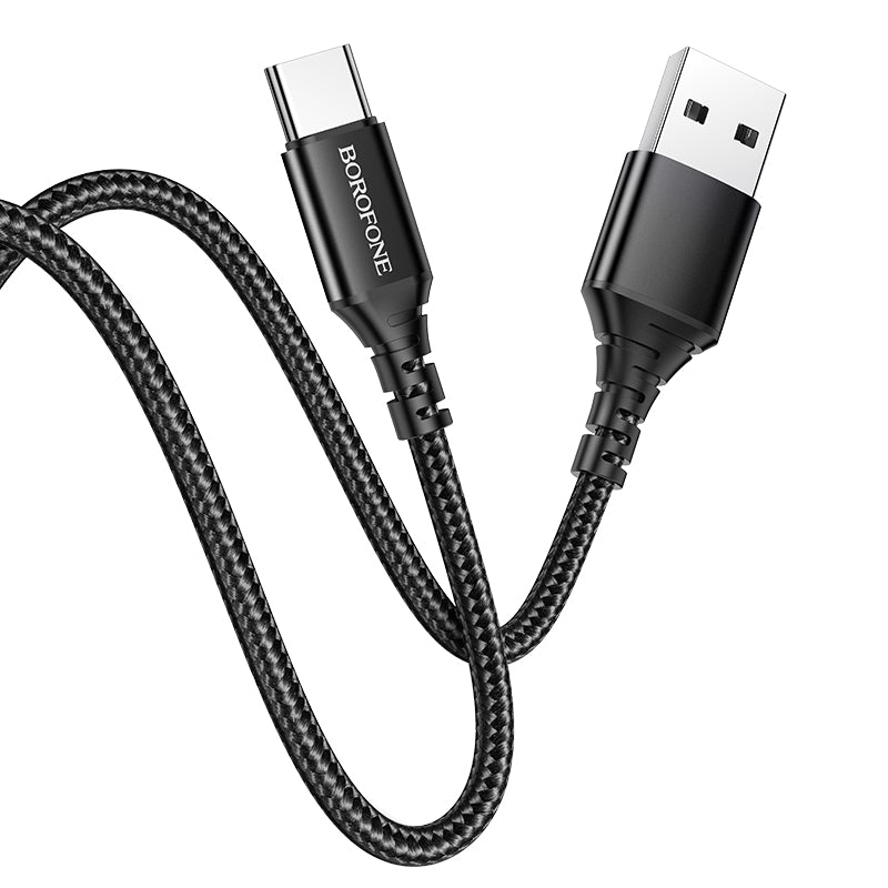 USB-A naar USB-C data- en oplaadkabel Borofone BX54 Ultra helder, 18W, 1m, Zwart