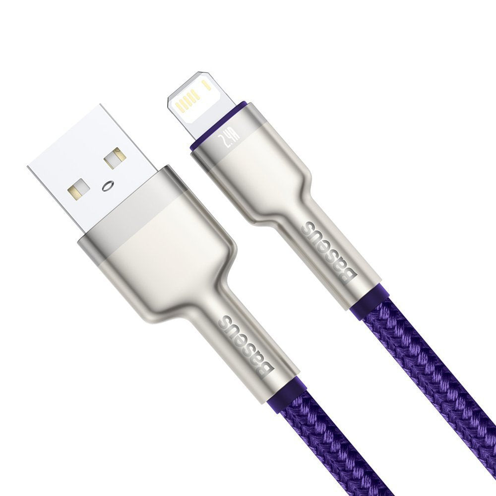 Data- en Oplaadkabel USB-A - Lightning Baseus Cafule Metal Series, 18W, 2m, Paars CALJK-B05