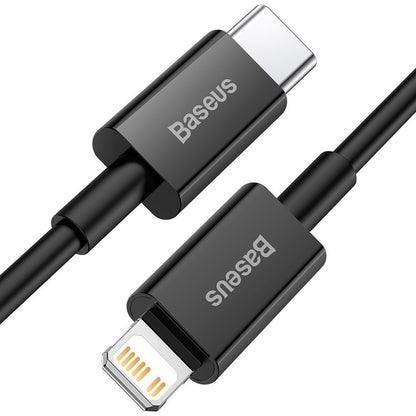 Gegevens- en oplaadkabel USB-C - Lightning Baseus Superior Series, 20W, 1m, Zwart CATLYS-A01