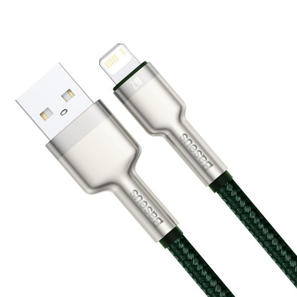 USB-A - Lightning Daten- und Ladekabel Baseus Cafule Metal Series, 18W, 1m, Grün CALJK-A06