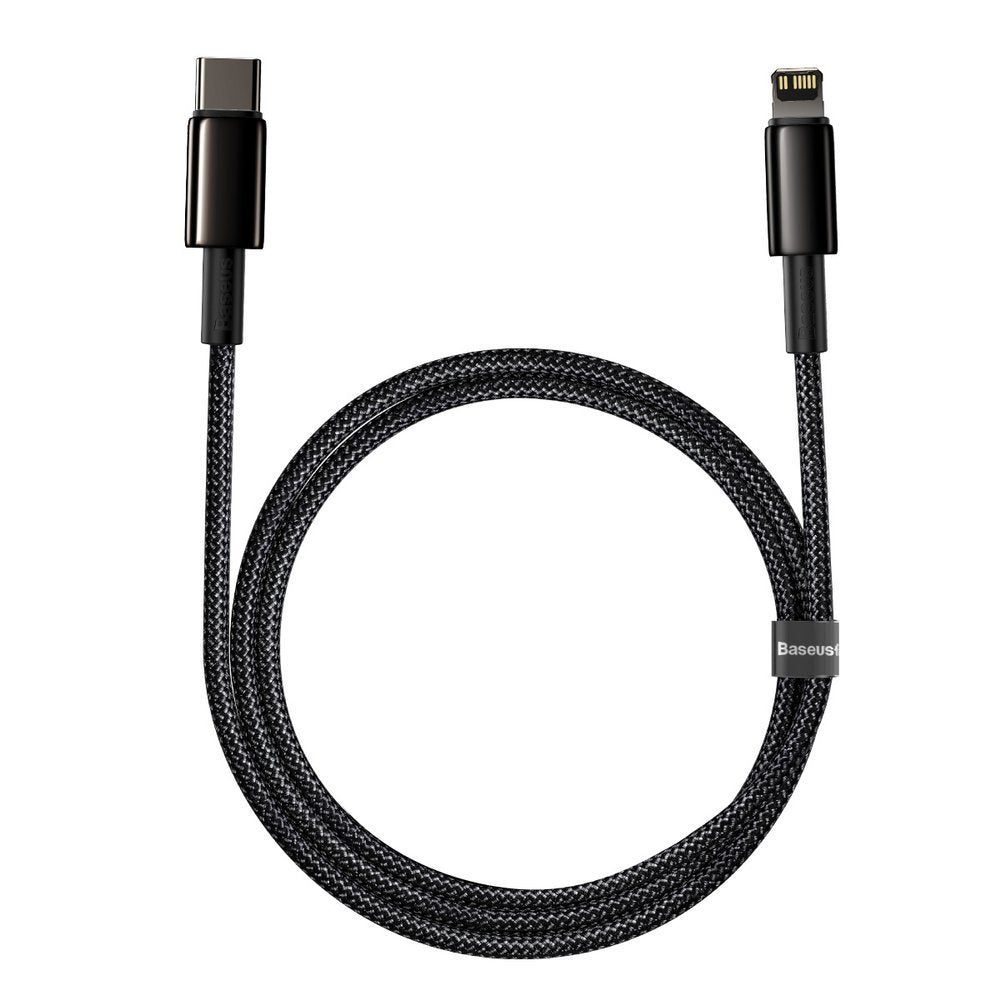 Data- en oplaadkabel USB-C - Lightning Baseus Tungsten Tungsten Gold, 20W, 1m, Zwart CATLWJ-01 CATLWJ-01