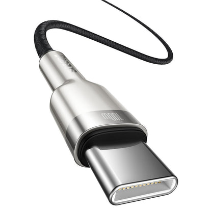 USB-C Data- en oplaadkabel - USB-C Baseus Cafule Metaalserie, 100W, 1m, Zwart CATJK-C01