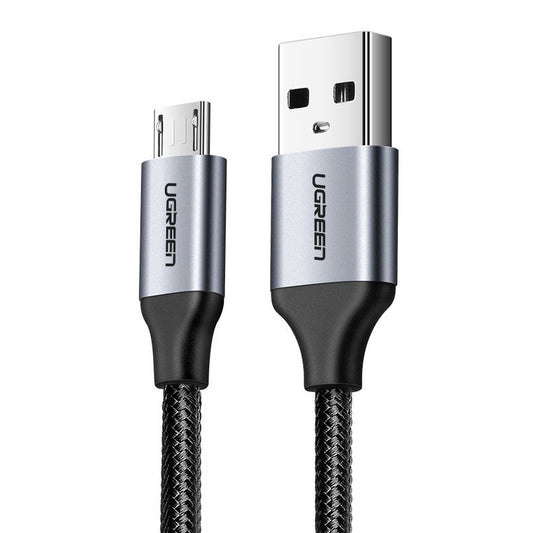 USB-A - microUSB Data en Oplaadkabel UGREEN US290, 18W, 1.5m, Zwart