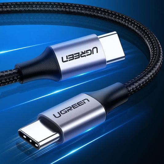 USB-C Data- en Oplaadkabel - USB-C UGREEN US261, 60W, 1m, Grijs