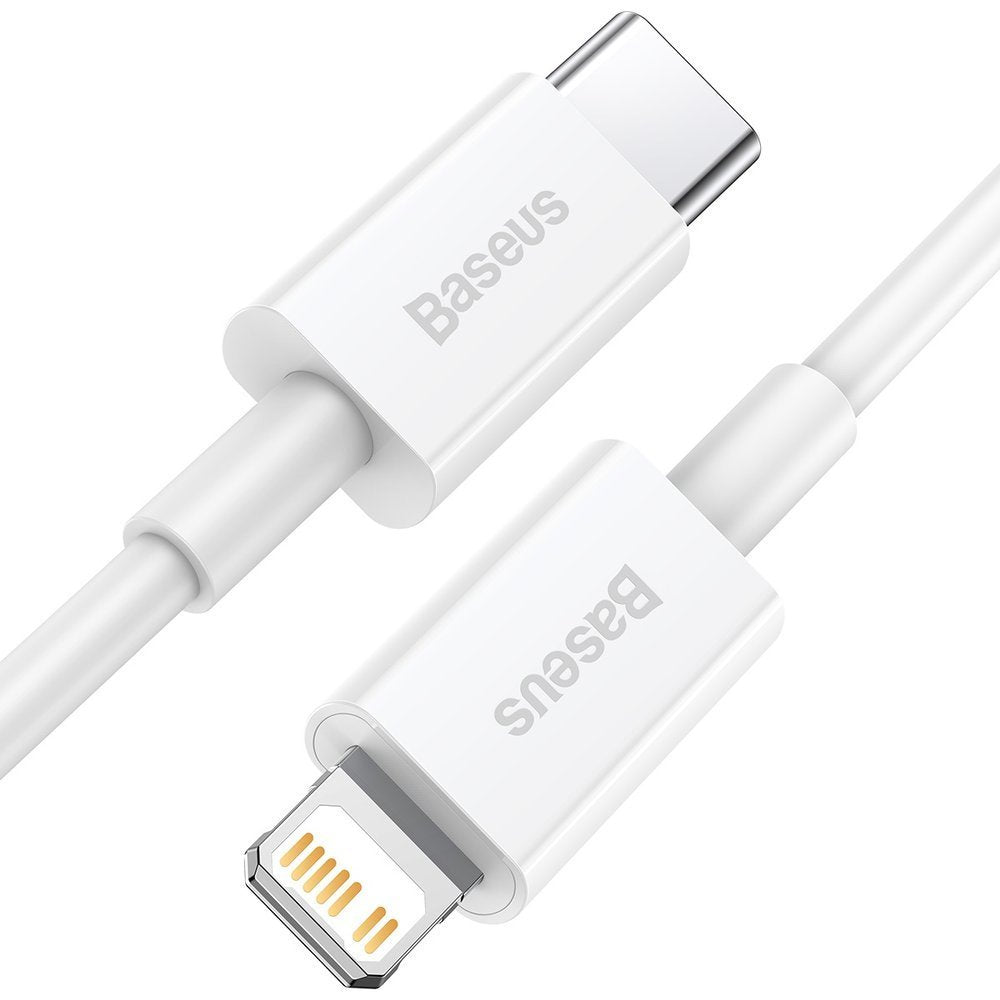 Gegevens- en oplaadkabel USB-C - Lightning Baseus Superior Series, 20W, 0,25m, Wit CATLYS-02 