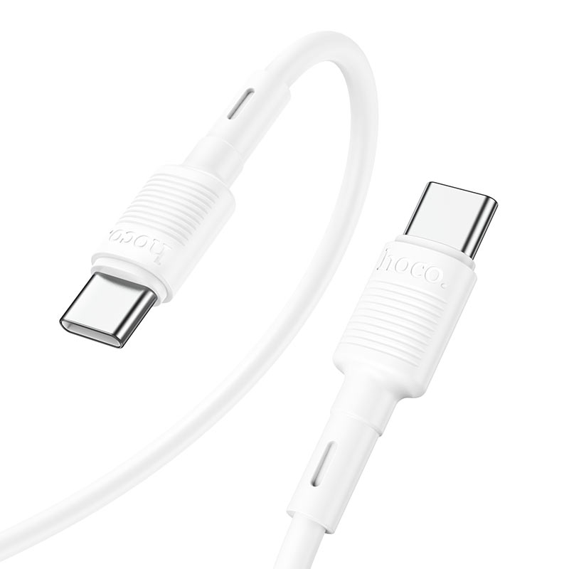 Data- en Oplaadkabel USB-C - USB-C HOCO X83 Victory, 60W, 1m, Wit