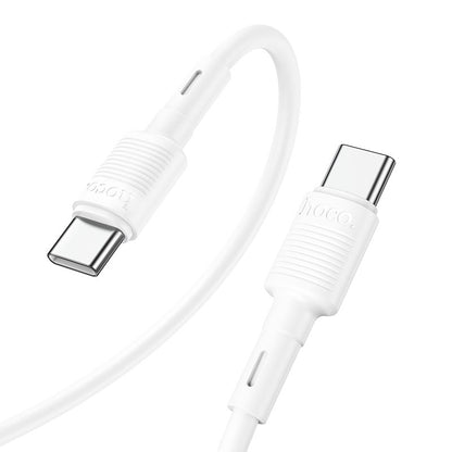 Data- en Oplaadkabel USB-C - USB-C HOCO X83 Victory, 60W, 1m, Wit