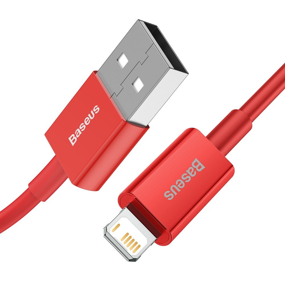 Gegevens- en oplaadkabel USB-A - Lightning Baseus Superior Series, 20W, 1m, Rood CALYS-A09 