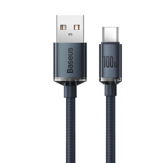 Câble de données et de charge USB-A à USB-C Baseus Crystal Shine Series, 100W, 1.2m, noir CAJY000401