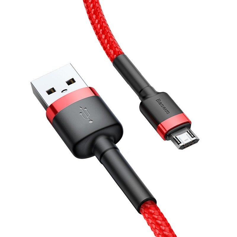 Data- en oplaadkabel USB-A - microUSB Baseus Cafule, 18W, 1m, Rood CAMKLF-B09