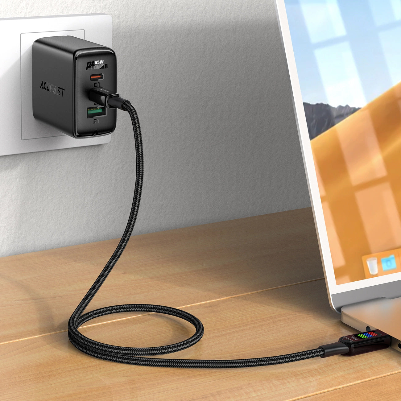 USB-C Daten- und Ladekabel - USB-C Acefast C7-03, 100W, 1,2m, Schwarz