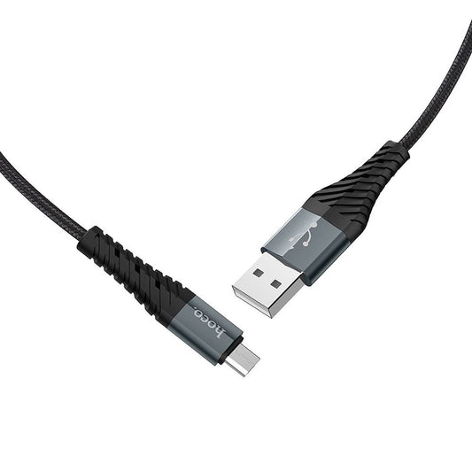 HOCO X38 Cool USB-A - microUSB data- en oplaadkabel, 18W, 1m, Zwart 