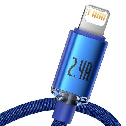 Baseus Crystal Shine Series USB-A - Lightning Data and Charging Cable, 18W, 2m, Blue CAJYY000103 