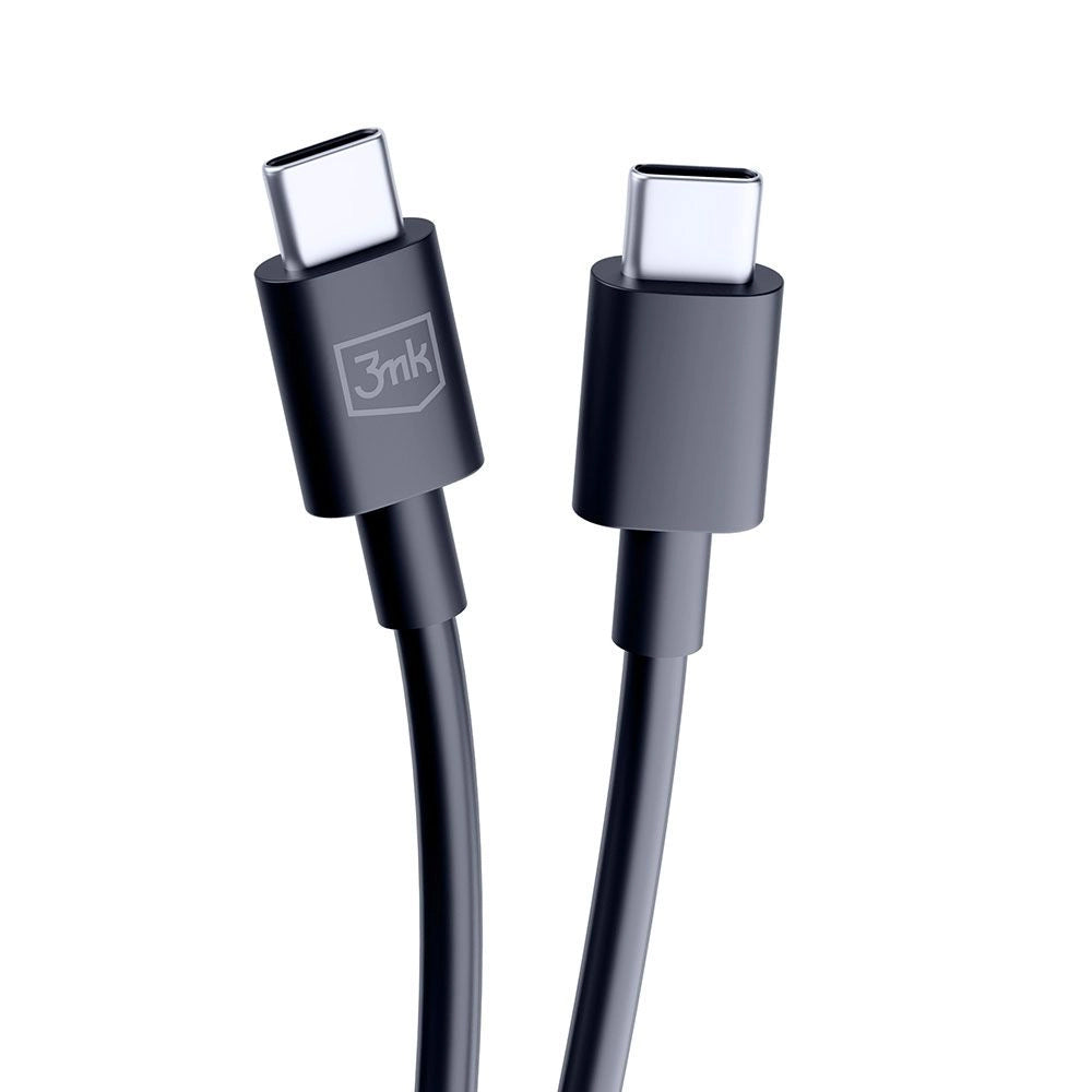 USB-C data- en oplaadkabel - USB-C 3MK Hyper, 100W, 1,2 m, zwart 