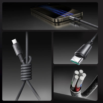 USB-C Data- en Oplaadkabel - USB-C Joyroom S-A50, 60W, 1.2m, Gri