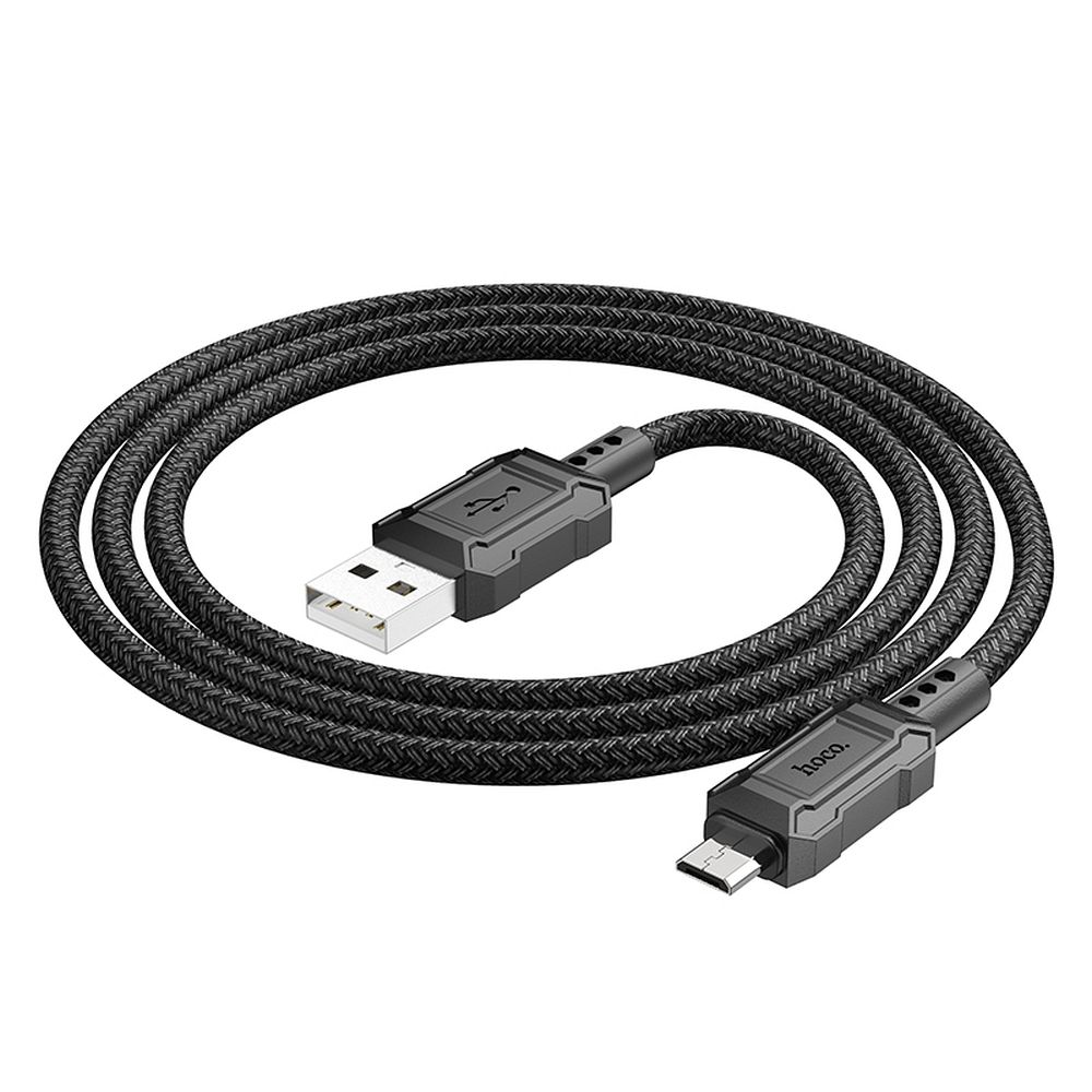 USB-A - microUSB Data- en Oplaadkabel HOCO Leader X94, 18W, 1m, Zwart