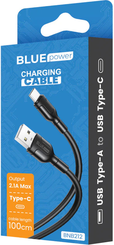 Data- en Oplaadkabel USB-A - USB-C Blue Power BNB212, 18W, 1m, Wit