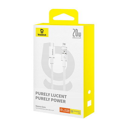 Daten- und Ladekabel USB-C - Lightning Baseus Gem, 20W, 1m, Weiß P10373001211-00