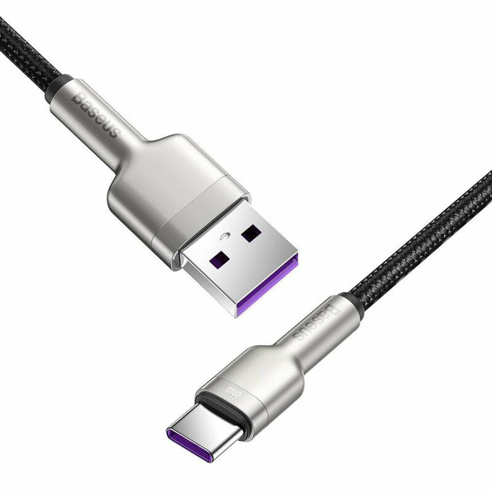 Data- en Oplaadkabel USB-A - USB-C Baseus Cafule Metal Series, 66W, 2m, Zwart CAKF000201