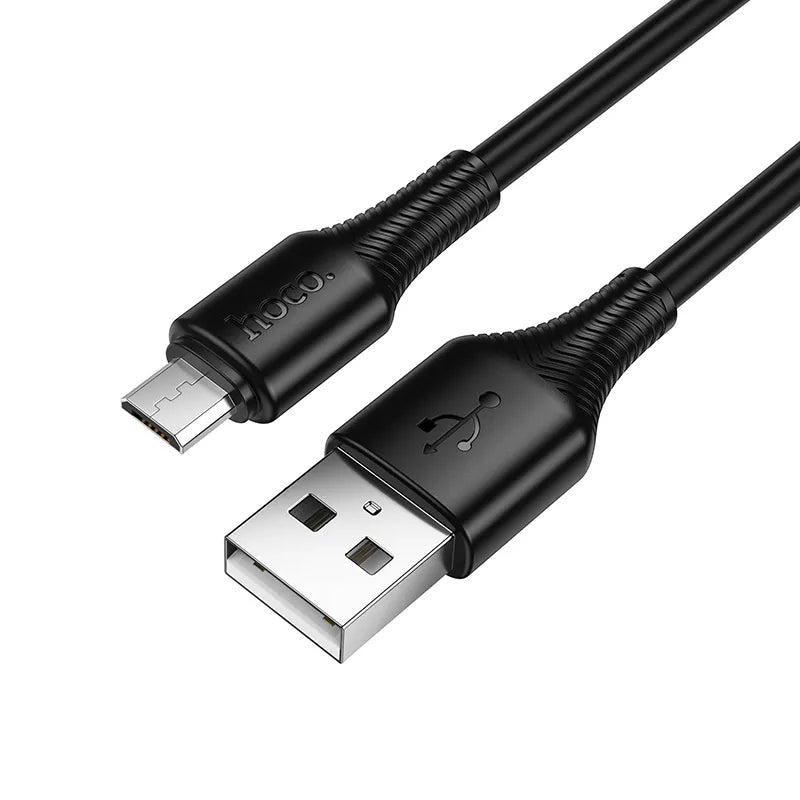 Data- en Oplaadkabel USB-A - microUSB HOCO X120, 18W, 1m, Zwart