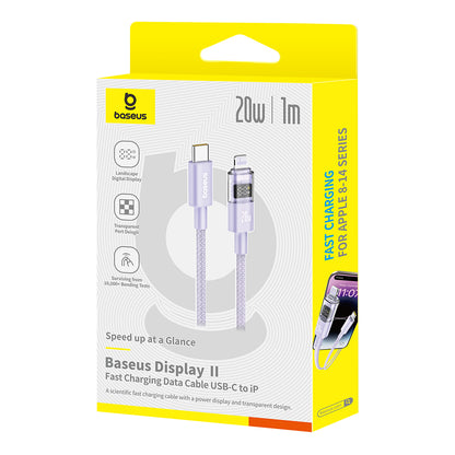 USB-C - USB-C Baseus Display 2 Data- en Oplaadkabel, 100W, 1m, Paars P10382702511-00
