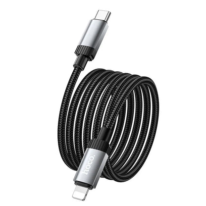 USB-C - Lightning datakabel en oplaadkabel HOCO X117, 27W, 1m, Zwart