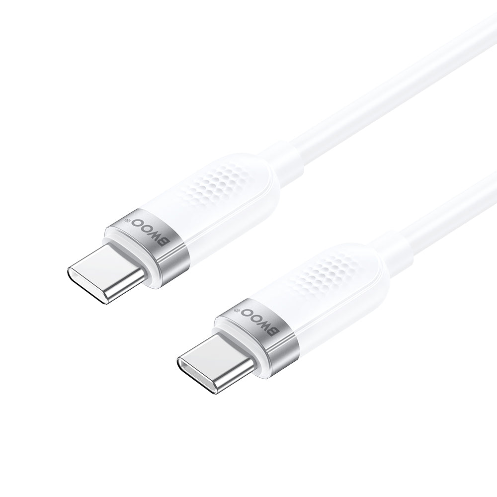 Data- en Oplaadkabel USB-C - USB-C BWOO BO-X315C, 100W, 1m, Wit