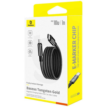 USB-C Data and Charging Cable - USB-C Baseus Tungsten Gold, 100W, 1m, Black P10319805111-00