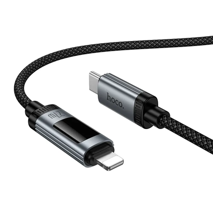 Daten- und Ladekabel USB-C - Lightning HOCO Display U148, 27W, 1.2m, Schwarz