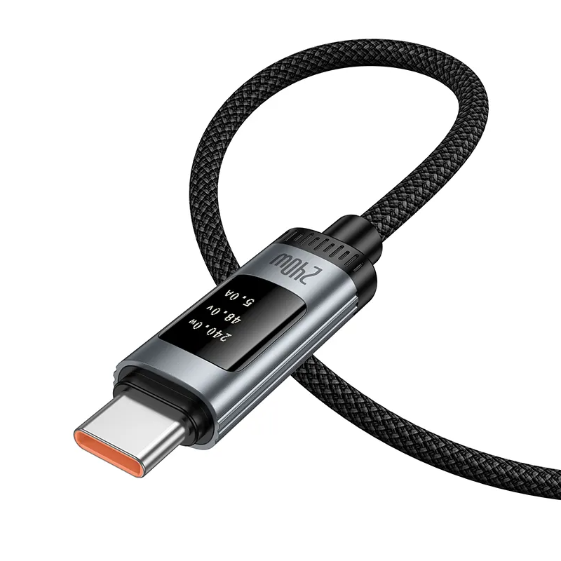 Câble de Données et de Charge USB-C - USB-C HOCO Display U148, 240W, 1.2m, Noir