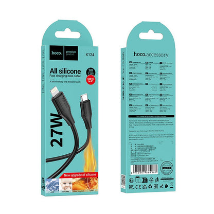 USB-C - Lightning Daten- und Ladekabel HOCO X124, 27W, 1m, Schwarz