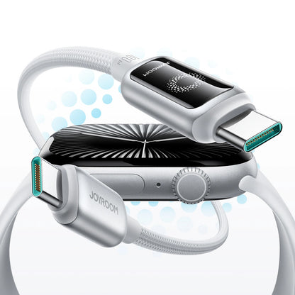 Câble de Données et de Charge USB-C - USB-C Joyroom S-A55 StarFlight Display, 100W, 1.2m, Blanc