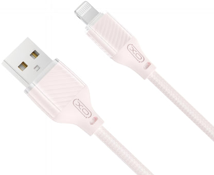 USB-A - Lightning Data en Oplaadkabel XO Design NB291, 18W, 1m, Roze