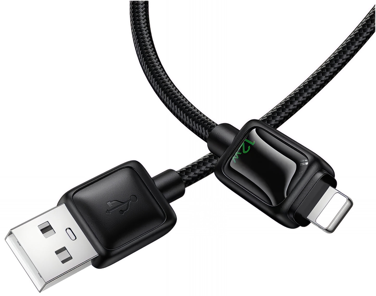 USB-A - Lightning Data- en Oplaadkabel HOCO U146, 12W, 1.2m, Zwart