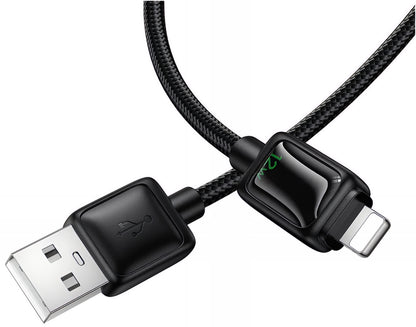 USB-A - Lightning Data- en Oplaadkabel HOCO U146, 12W, 1.2m, Zwart