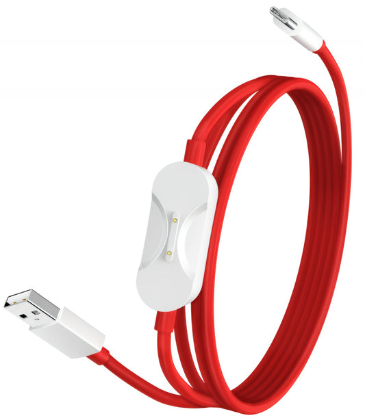 Data- en Oplaadkabel USB-A - USB-C / Pogo Pin OnePlus DL162, 80W, 1.2m, Rood 5461100665