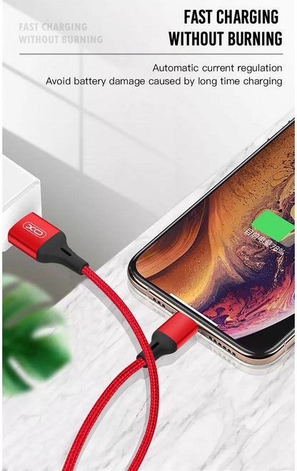 Data- en Oplaadkabel USB-A - USB-C XO Design NB143, 18W, 2m, Rood