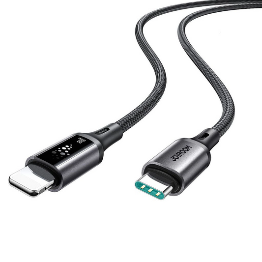 USB-C - Lightning Data- en Oplaadkabel Joyroom S-A60 StarTalk, 30W, 1.2m, Zwart