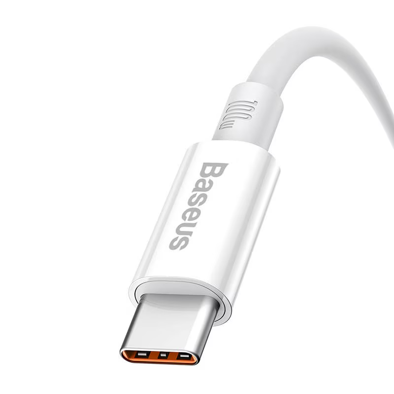 Câble de Données et de Charge USB-A - USB-C Baseus Superior Series, 100W, 1m, Blanc P10320102214-01