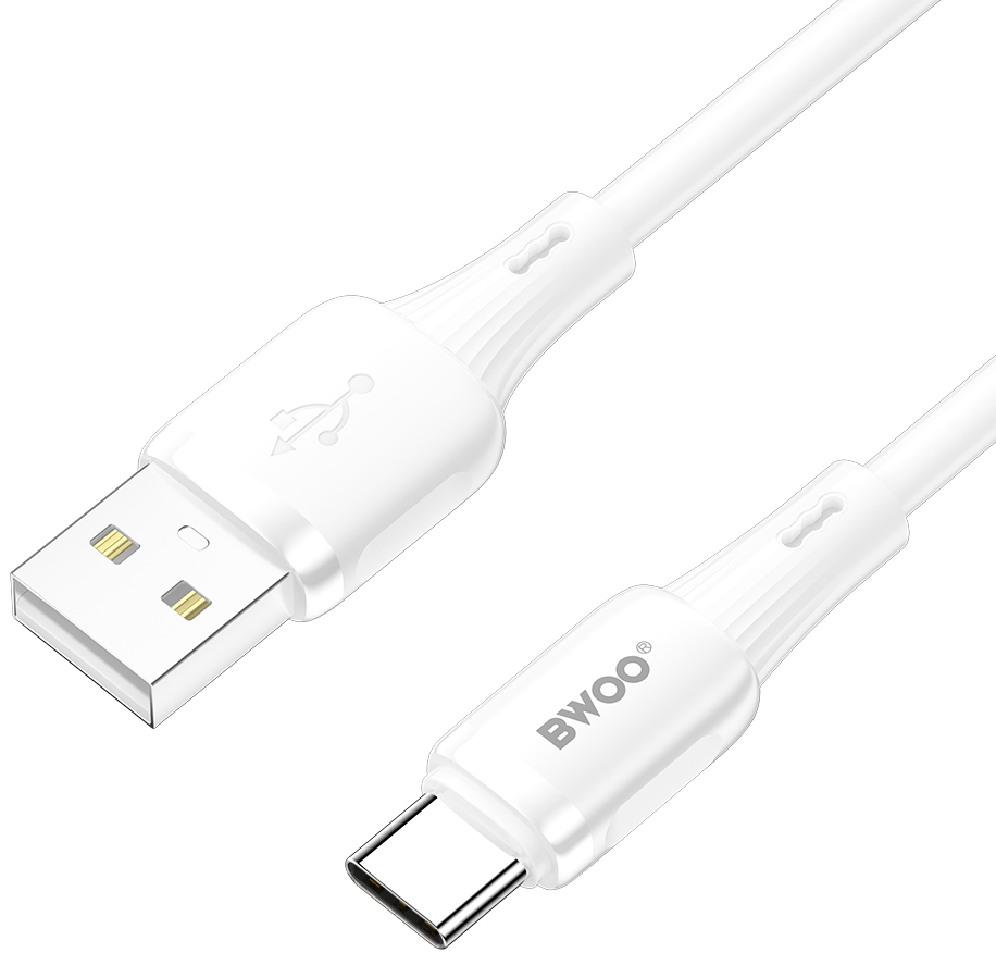 USB-A naar USB-C Data- en Oplaadkabel BWOO X329C, 18W, 1m, Wit