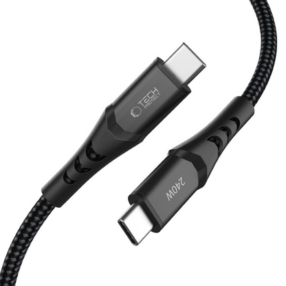 USB-C Data- en Oplaadkabel - USB-C Tech-Protect UB11T Ultraboost, 240W, 1m, Zwart