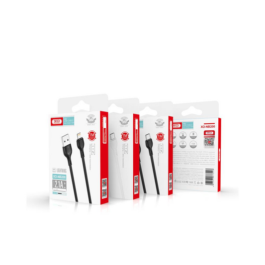 Data- en Oplaadkabel USB-A - USB-C XO Design NB200, 10W, 1m, Wit