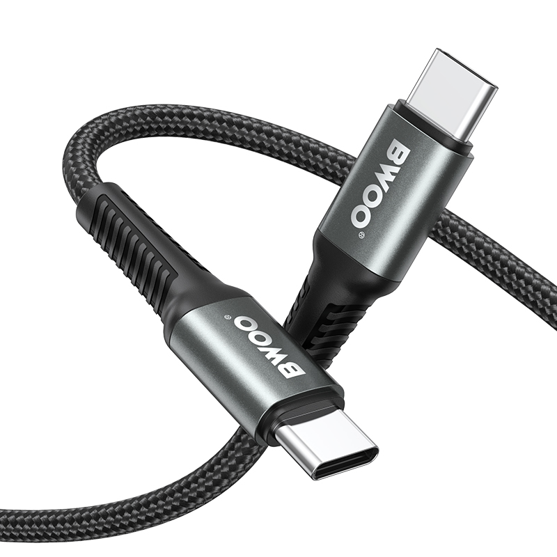 Câble de données et de charge USB-C - USB-C BWOO BO-X288C-C, 60W, 1m, Noir