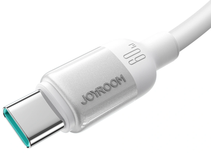 USB-C Data- en Oplaadkabel - USB-C Joyroom S-A62 Lively, 60W, 1,2m, Wit
