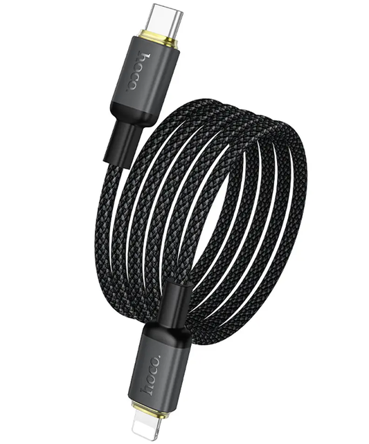 USB-C - Lightning Datakabel en Oplaadkabel HOCO X128 Benefit, 30W, 1m, Zwart