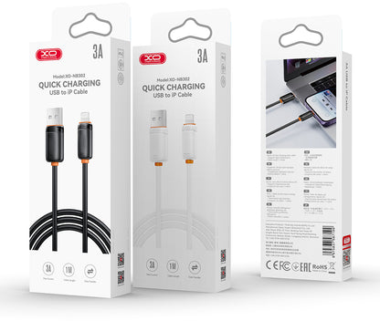 Daten- und Ladekabel USB-A - USB-C XO Design NB302, 18W, 1m, Schwarz