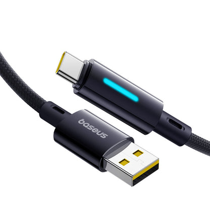 Câble de Données et de Charge USB-A - USB-C Baseus Lit Button Control, 100W, 2m, Noir P10379002121-01