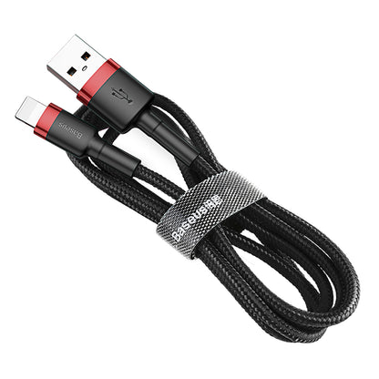 Gegevens- en oplaadkabel USB-A - Lightning Baseus Cafule, 18W, 2m, Rood CALKLF-C19