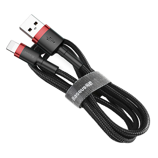 Gegevens- en oplaadkabel USB-A - Lightning Baseus Cafule, 18W, 2m, Rood CALKLF-C19