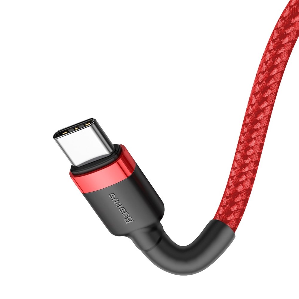 USB-C data- en oplaadkabel - USB-C Baseus Cafule, 60W, 1m, Rood CATKLF-G09